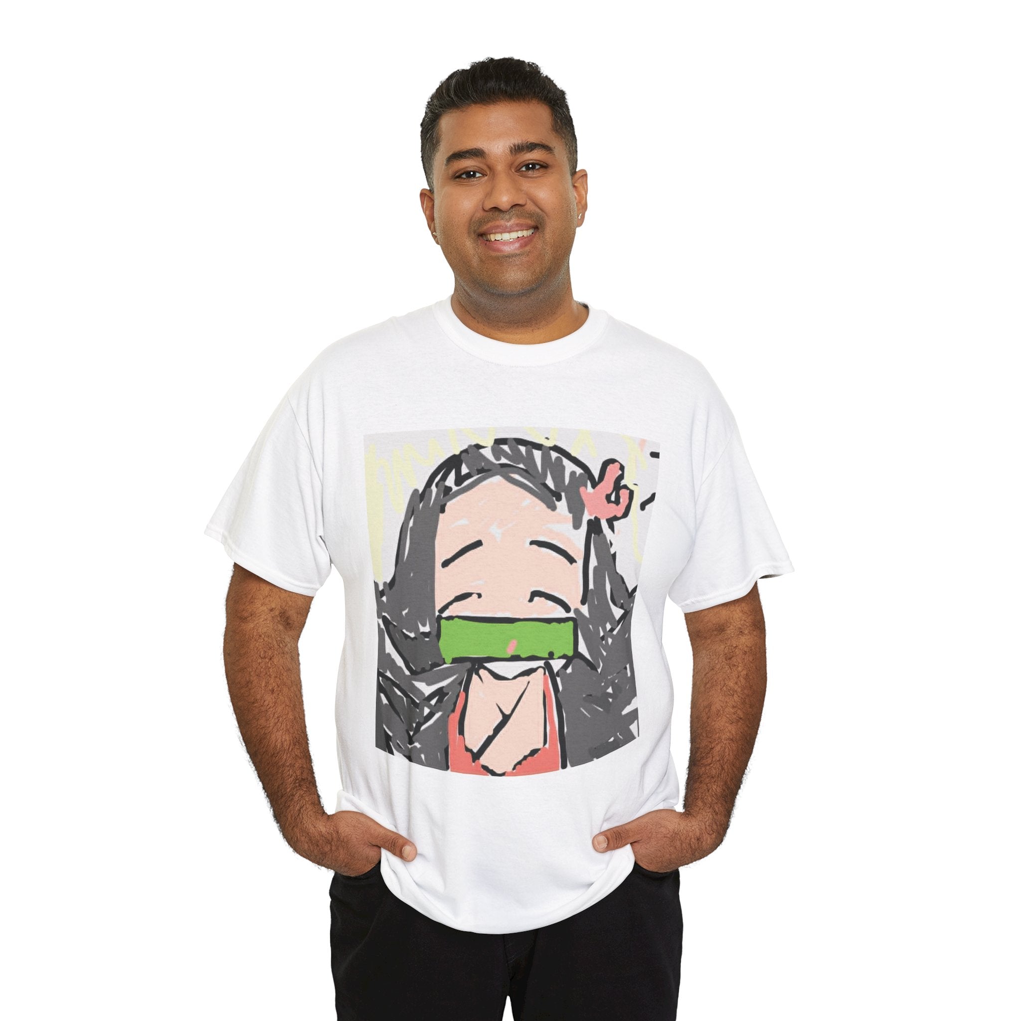 Anime Girl Face Tee — Cute Nezuko-Inspired Masked Character Shirt