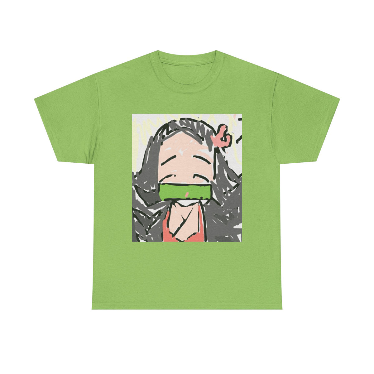 Anime Girl Face Tee — Cute Nezuko-Inspired Masked Character Shirt