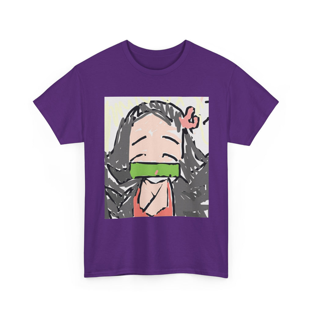 Anime Girl Face Tee — Cute Nezuko-Inspired Masked Character Shirt