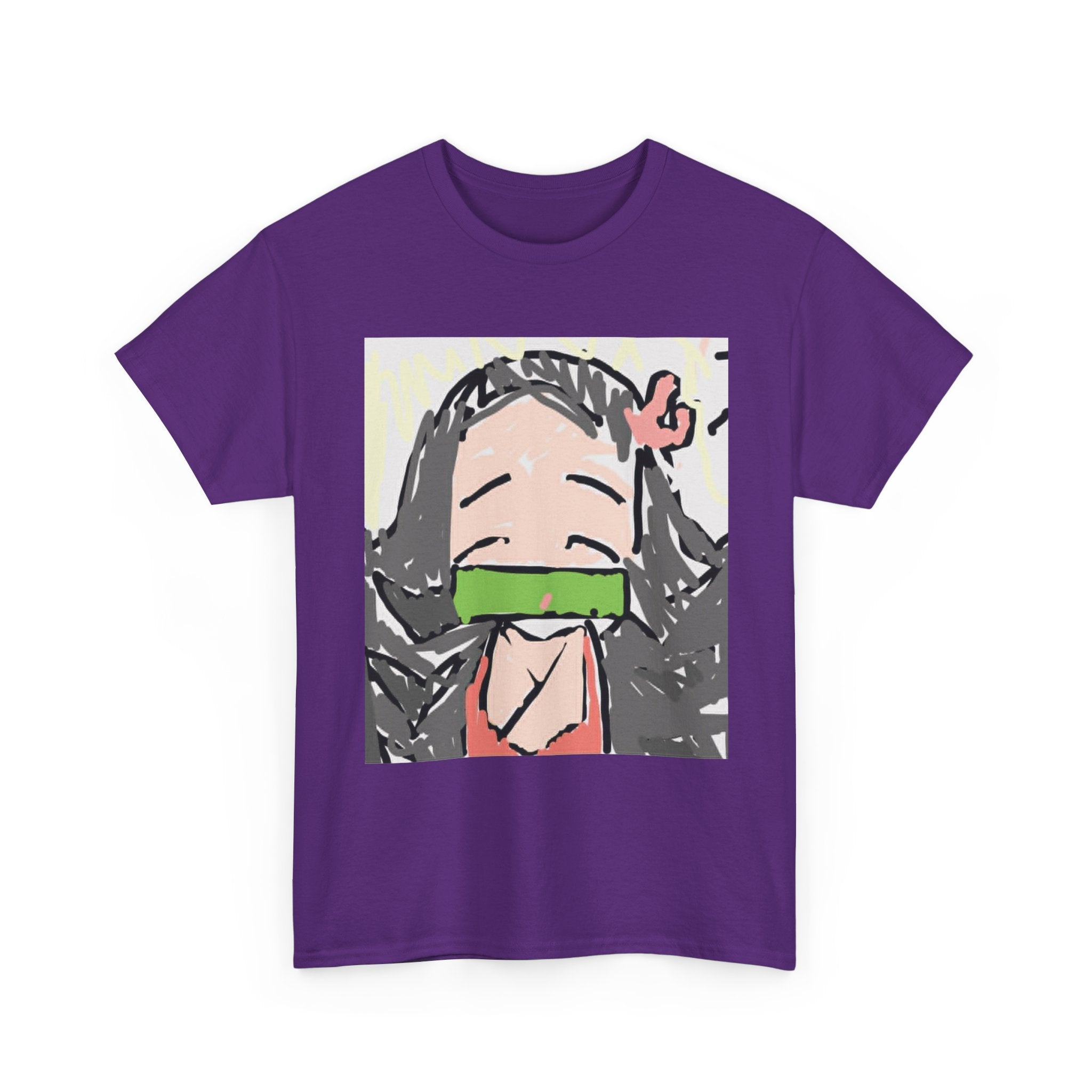Anime Girl Face Tee — Cute Nezuko-Inspired Masked Character Shirt
