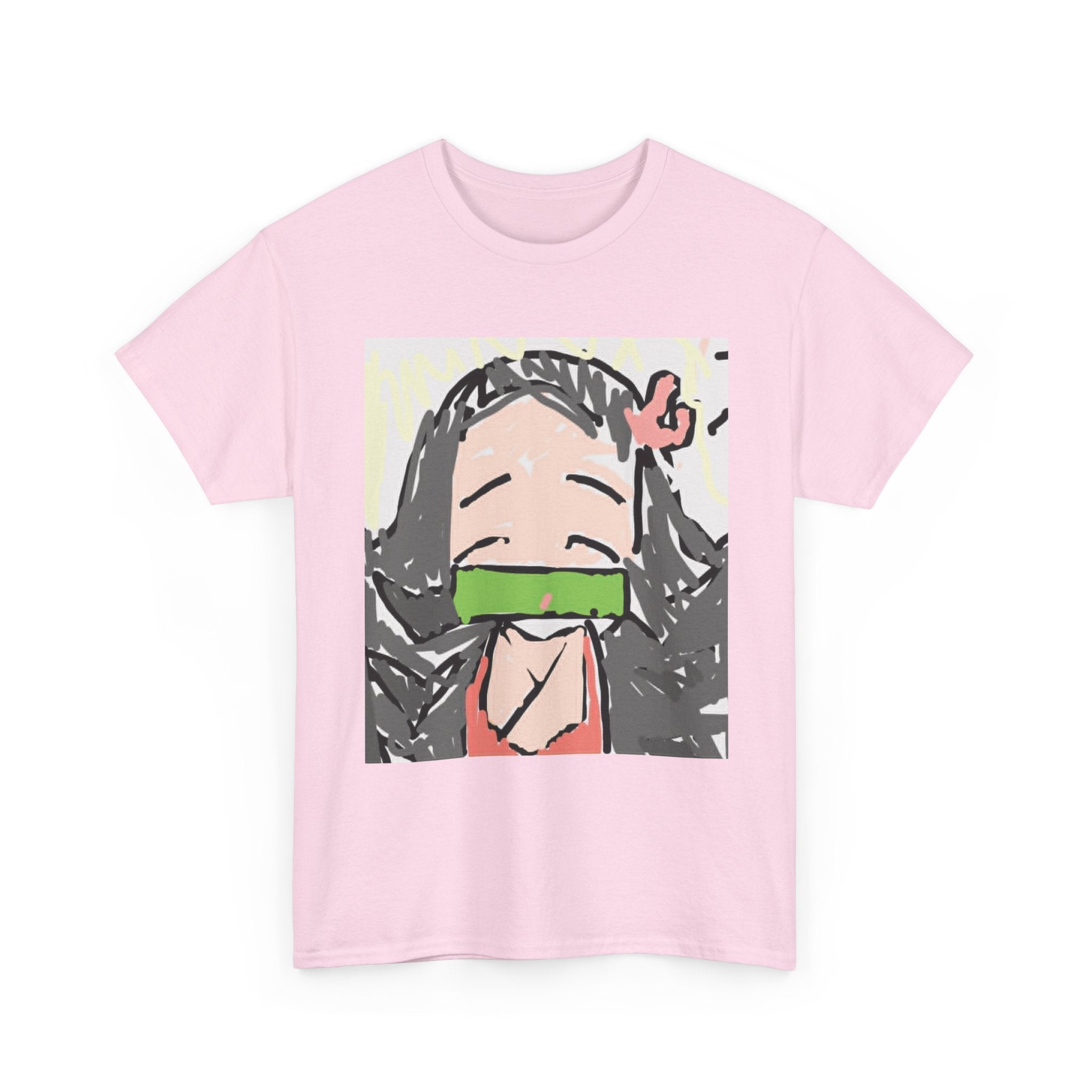 Anime Girl Face Tee — Cute Nezuko-Inspired Masked Character Shirt