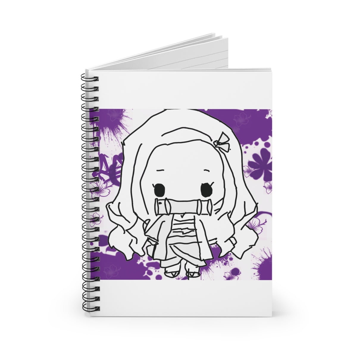 Purple anime inspired Spiral Notebook - Ruled Line