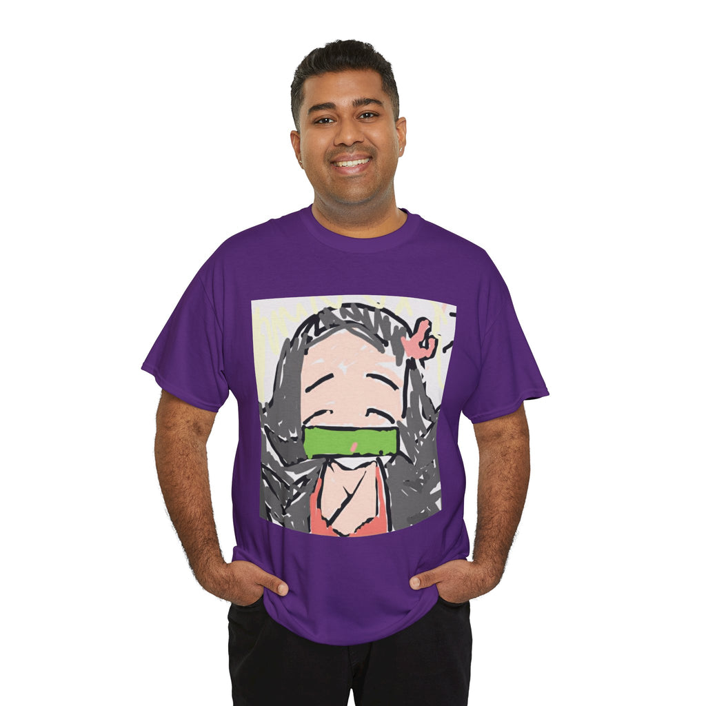 Anime Girl Face Tee — Cute Nezuko-Inspired Masked Character Shirt