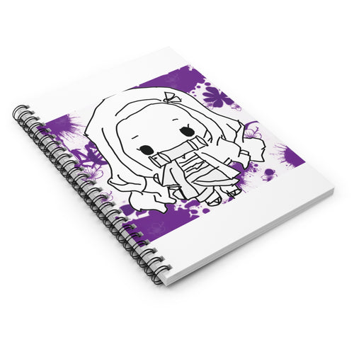 Purple anime inspired Spiral Notebook - Ruled Line