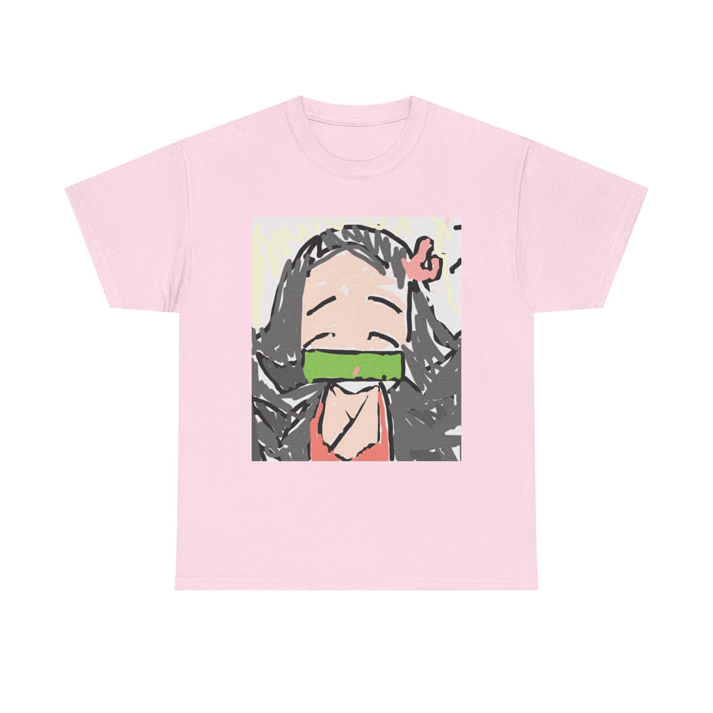 Anime Girl Face Tee — Cute Nezuko-Inspired Masked Character Shirt