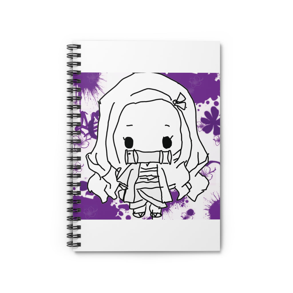 Purple anime inspired Spiral Notebook - Ruled Line