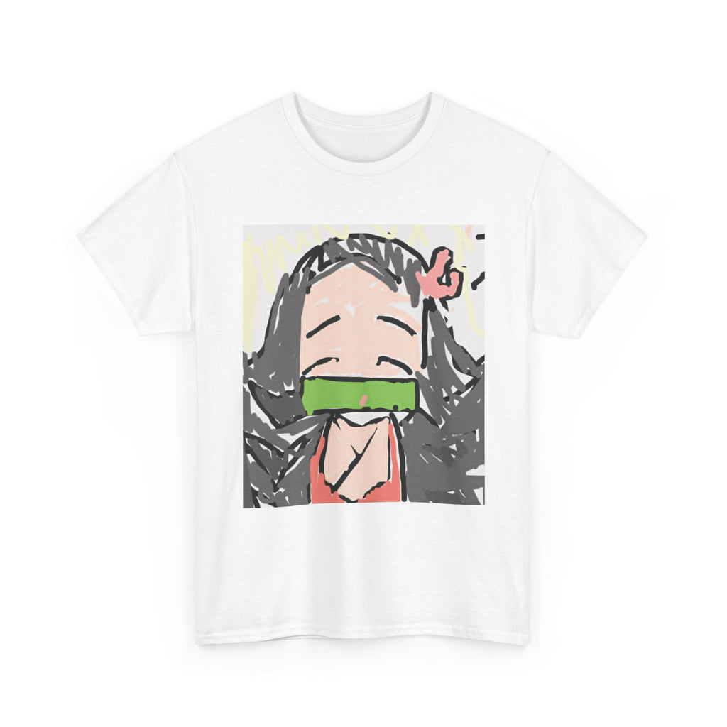Anime Girl Face Tee — Cute Nezuko-Inspired Masked Character Shirt