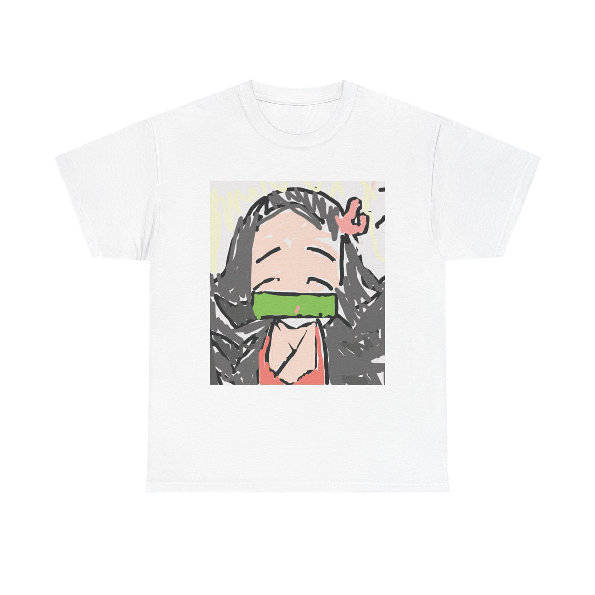 Anime Girl Face Tee — Cute Nezuko-Inspired Masked Character Shirt